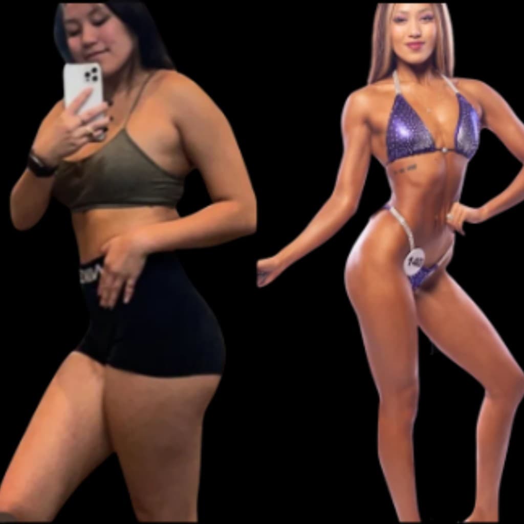 Hannah before and after personal training transformation in Austin, TX